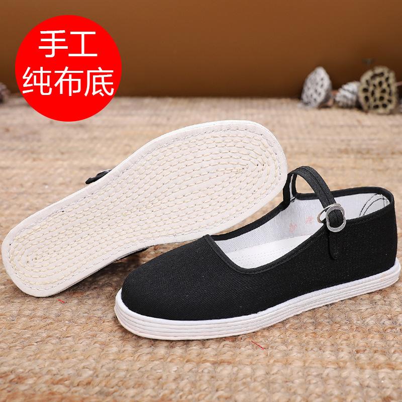 13417676.手工老北京布鞋女千层底布鞋全棉布底鞋吸汗透气养生妈妈鞋休闲鞋