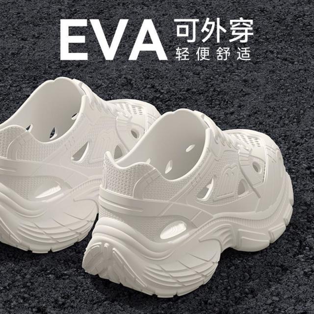 13417850.老爹洞洞鞋女款夏季外穿逛街上班家居厚底包头凉拖鞋女士
