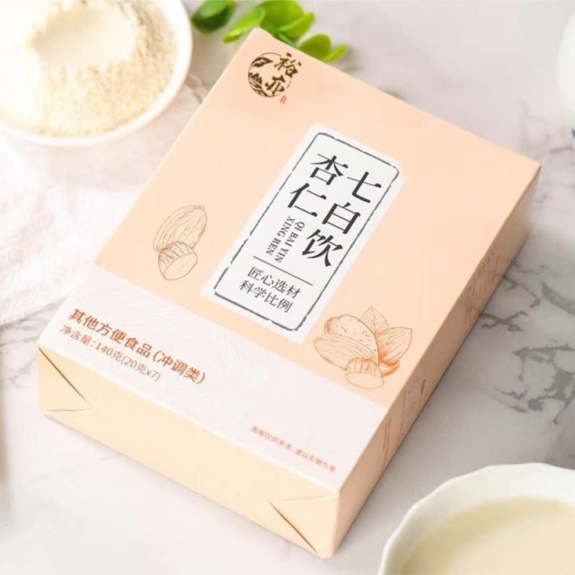 12674260.5盒29.9元【杏仁七白饮】0蔗糖0香精0色素0植脂末！口感香浓醇厚，入口微甜不腻