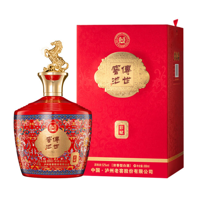 13423211.泸州老窖传世窖池彩赋52度浓香型白酒999ml