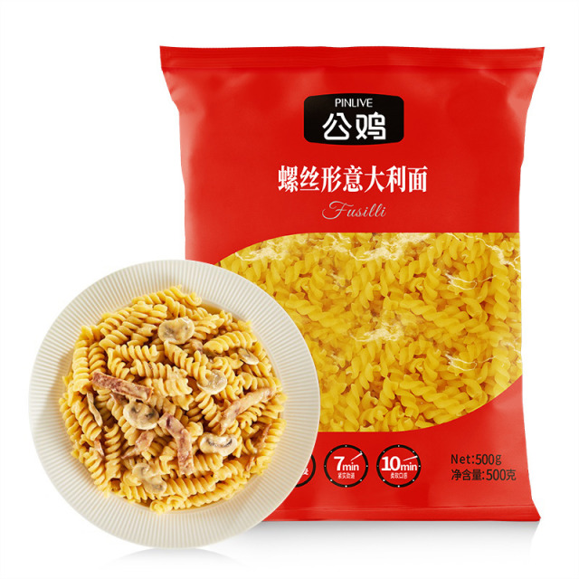 12667770.【螺丝形意大利面】公鸡土耳其原原装进口硬质杜兰小麦500g/包