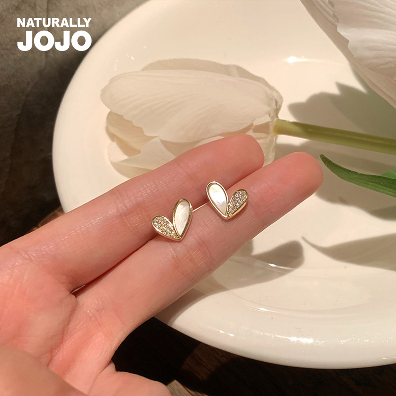 12258355.【迷你精致】925银针爱心耳钉夏季女耳环小众设计感高级耳饰银针