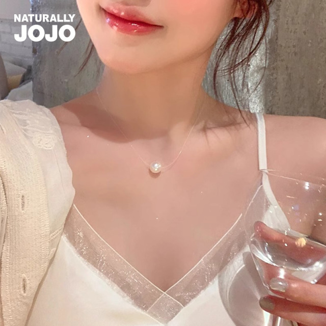12429754.极简风隐形鱼线珍珠项链夏季女气质轻奢小众高级感锁骨链