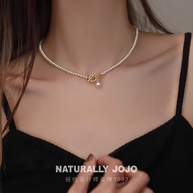 11176830.轻奢小众仿珍珠小米珠OT扣项链颈链