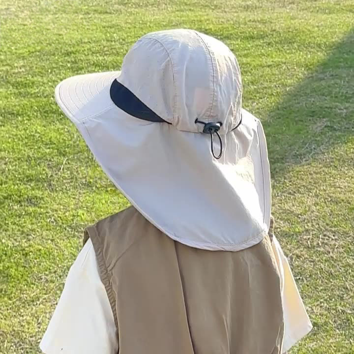 11310197.儿童帽子春秋款大帽檐披肩防晒帽户外出游渔夫帽大童男孩遮阳帽