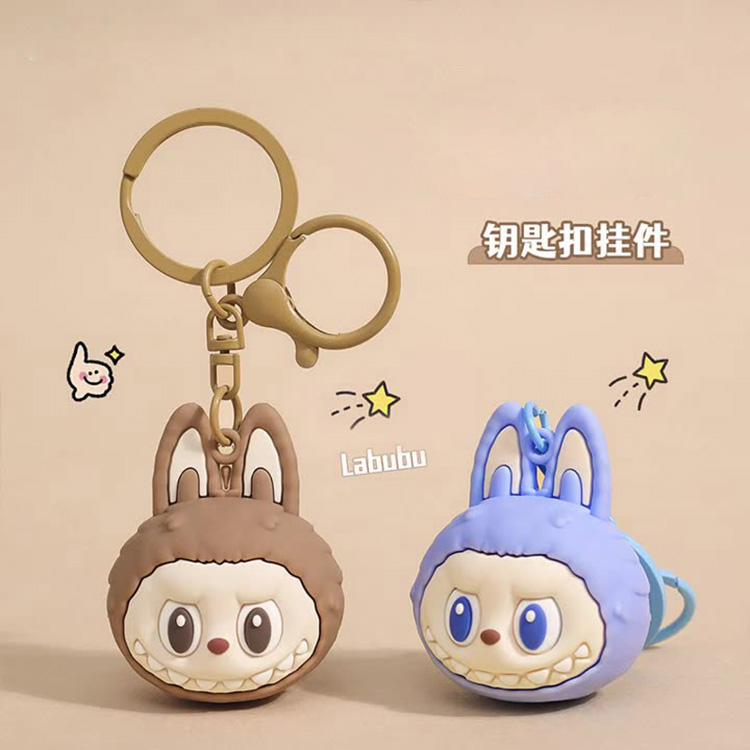 11374645.创意卡通小兔钥匙扣可爱立体公仔学生书包挂件抓娃娃机饰品