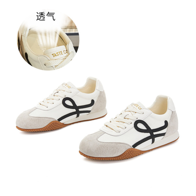 13684723.聚福鸟春秋季新款真皮鞋女厚底女士运动鞋休闲百搭芭蕾德训鞋女