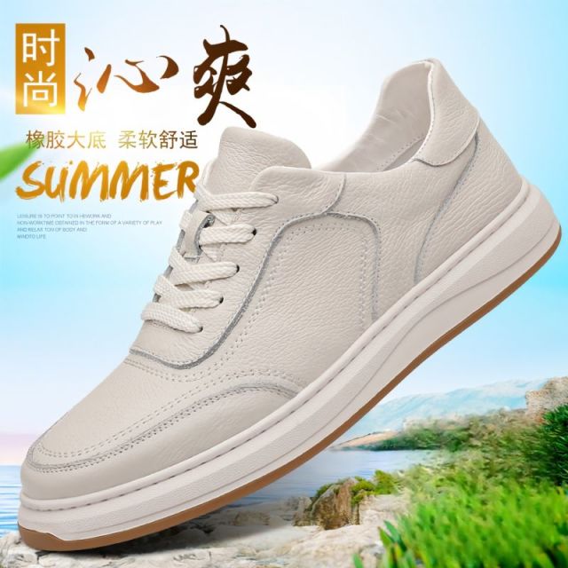 13687153.聚福鸟春夏牛皮男士休闲鞋真皮透气男款小白鞋板鞋皮鞋男鞋鞋子