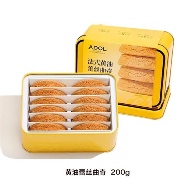 12667474.ADOL艾许黄油蕾丝 铁盒装黄油曲奇下午茶糕点心零食伴手礼