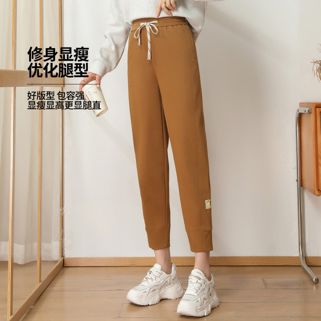 11094068.【清仓特卖】【束脚裤】松紧腰宽松遮肉卫裤休闲弹力休闲长裤