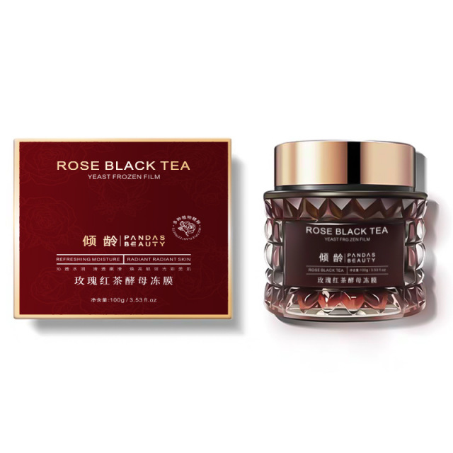 11494603.【特惠2盒】倾龄玫瑰红茶酵母冻膜熬夜急救补水保湿舒缓修护免洗涂抹晚安面膜