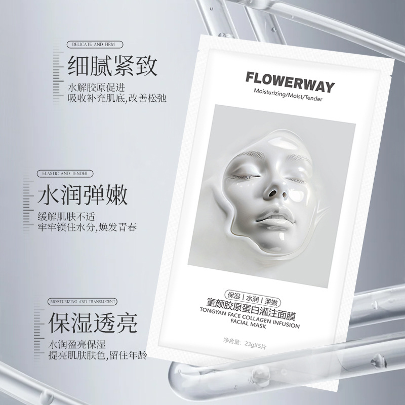 12544611.【特惠2盒】童颜胶原蛋白灌注面膜细腻紧致补水保湿嫩滑透亮面膜