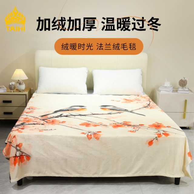12281926.泰嗨TAIHI 绒暖时光法兰绒毛毯盖垫多用毯子【清仓特惠】