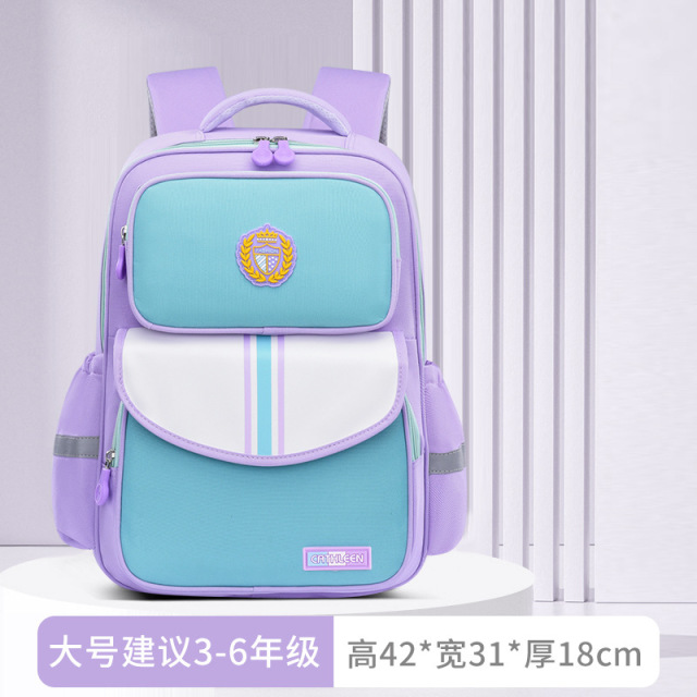 13615618.新款小学生英伦风书包 男女童耐磨护脊大容量双肩背包