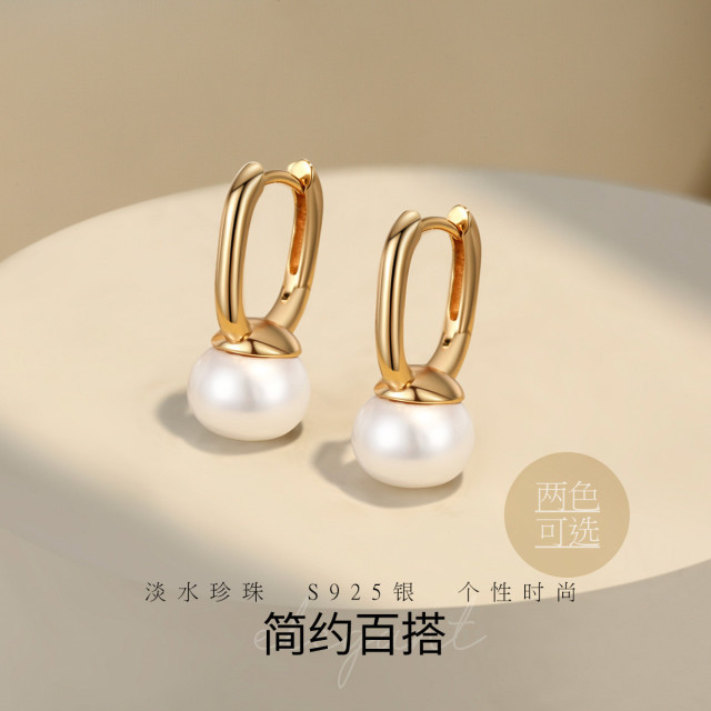 11268243.佰色传情S925银轻奢重工高级感简约百搭耳扣耳环耳饰两色可选