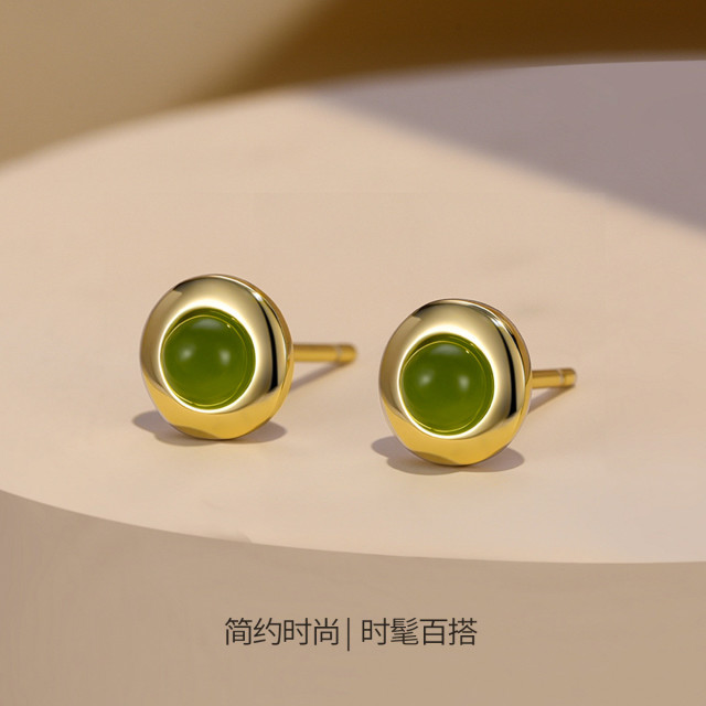 11700385.佰色传情S925银新中式百搭简约气质精致小耳钉三色可选