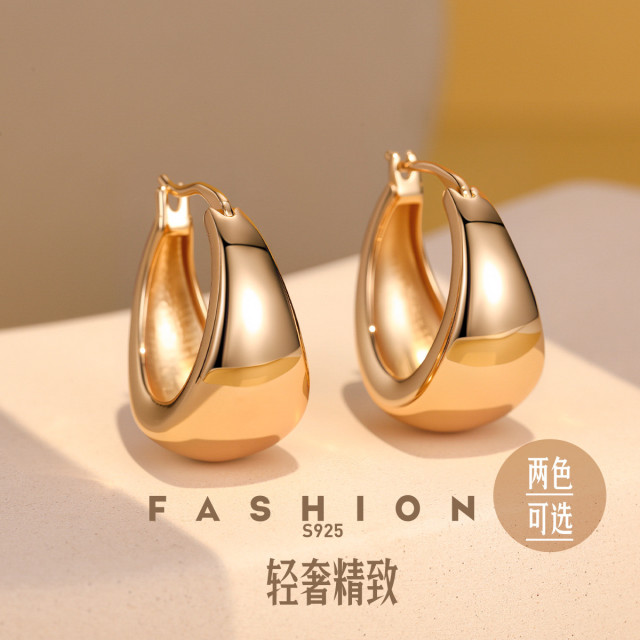 12160343.佰色传情S925银超重工轻奢精致女款百搭耳扣耳环耳饰两色可选