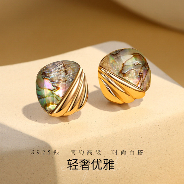 12353738.佰色传情S925银方形线条感轻奢高级感气质女耳环耳饰耳扣