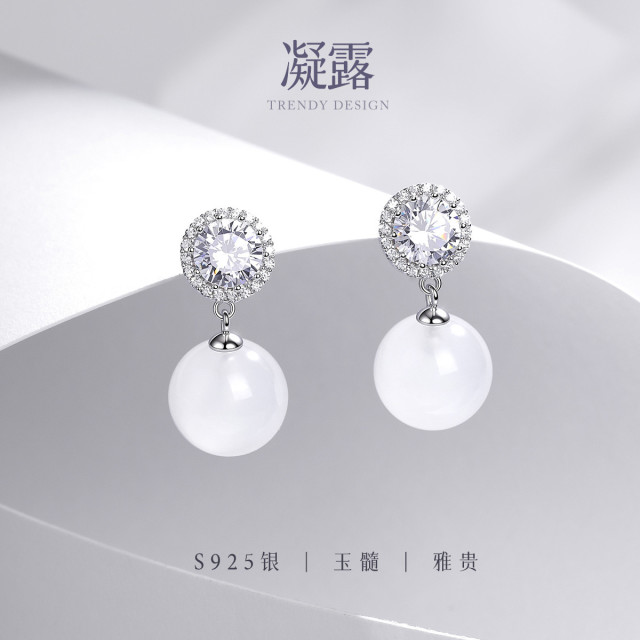 13536126.佰色传情S925银太阳花垂坠耳钉小众设计职场约会百搭耳饰耳环