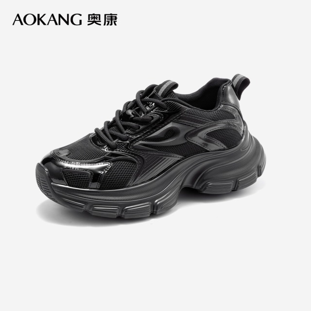 12234145.【舒适好穿】奥康女鞋秋季新款透气舒适网面老爹鞋美式复古运动休闲鞋
