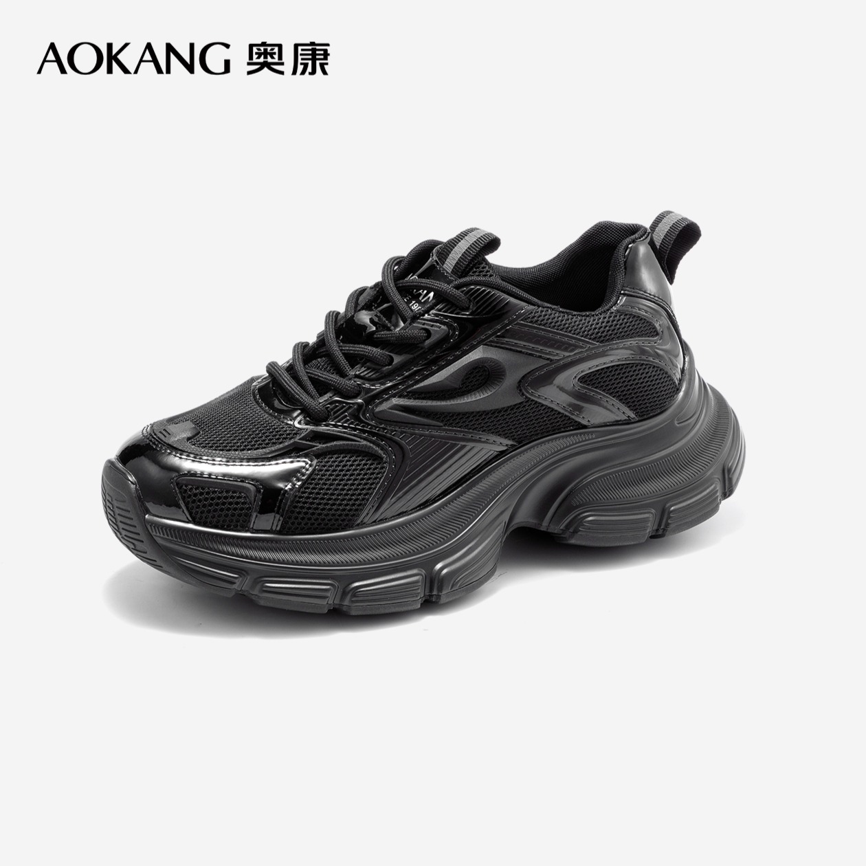12234145.【舒适好穿】奥康女鞋秋季新款透气舒适网面老爹鞋美式复古运动休闲鞋