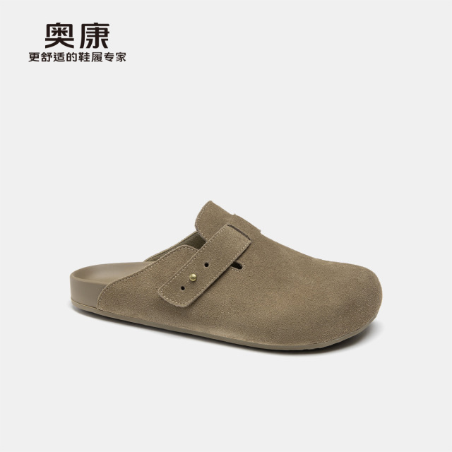 12260568.【舒适好穿】奥康 男鞋春季勃肯鞋平底包头半拖鞋潮流户外休闲鞋