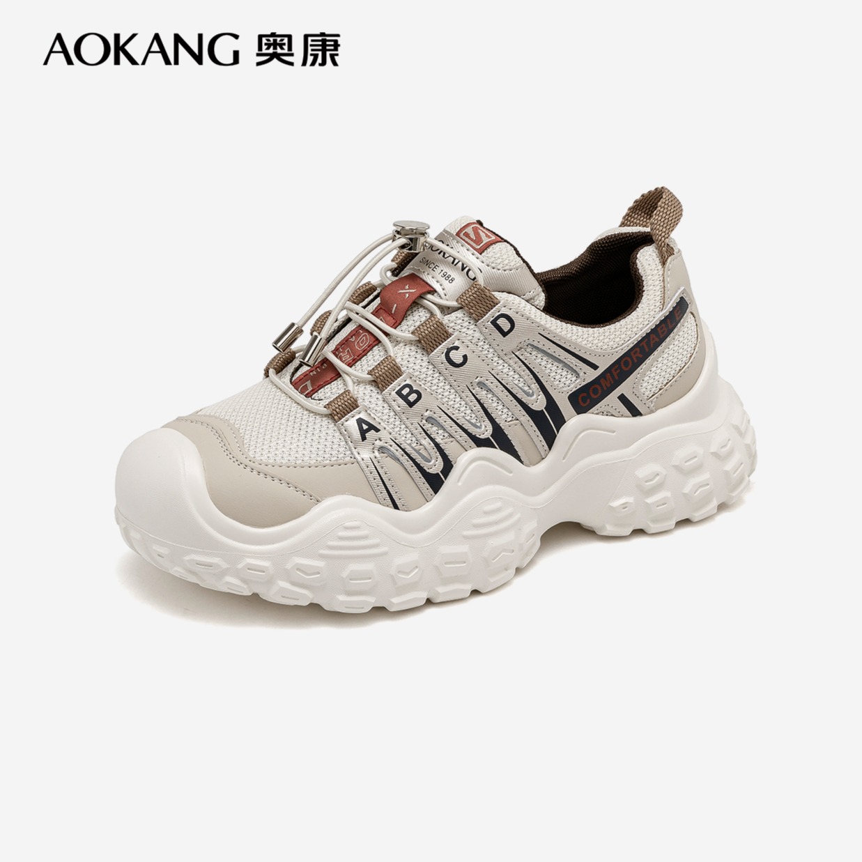 12266496.【舒适好穿】奥康女鞋 春秋季新款丑萌户外徒步登山鞋透气百搭运动休闲鞋