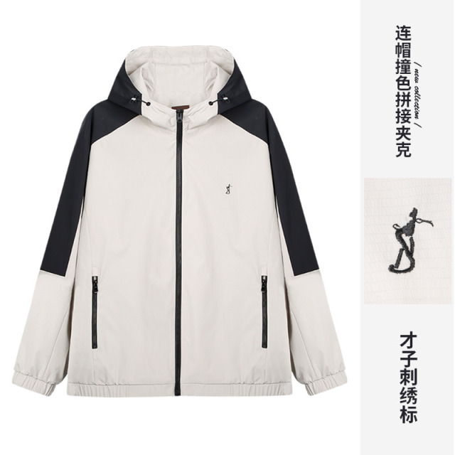 11680095.才子男装连帽撞色拼接休闲夹克