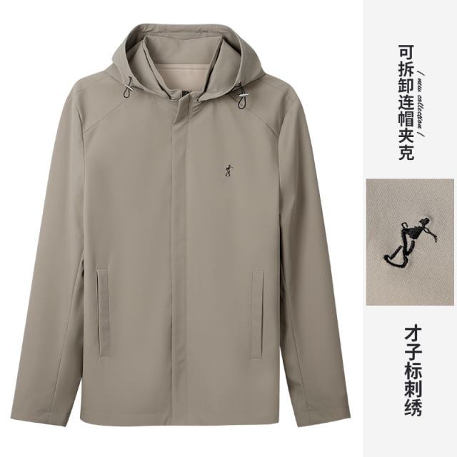 11680098.才子男装连帽抽绳刺绣夹克