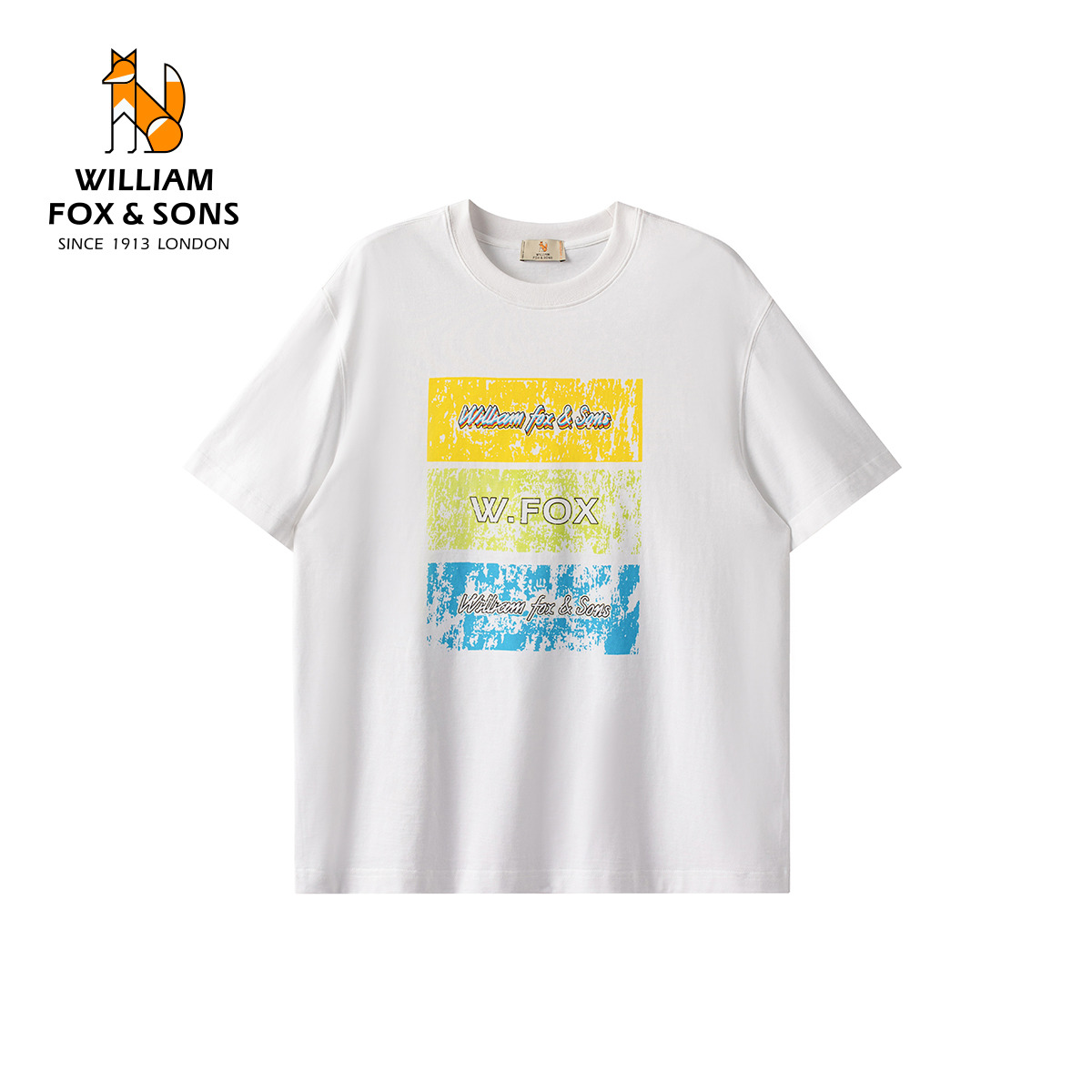 13376456.WILLIAM FOX&SONS 威廉福克斯 100%长绒棉纤维32S双股针织波普艺术复古印花宽松休闲潮流短袖T恤