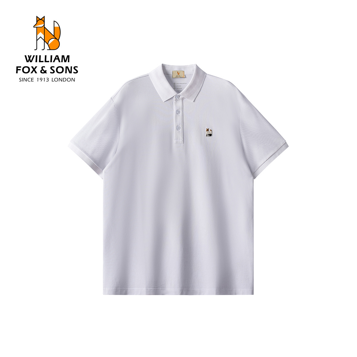 13376304.WILLIAM FOX&SONS 英国小狐狸 夏季零压通勤70支3股纱长绒棉5A抗菌凉感polo衫男