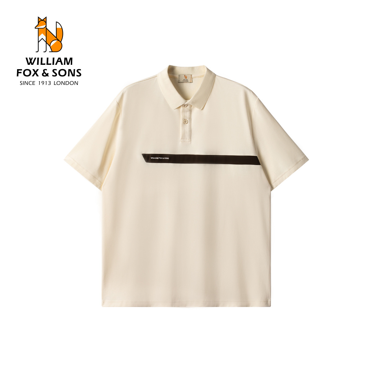 13376320.WILLIAM FOX&SONS 威廉福克斯 夏季新品撞色分割线设计mini字母刺绣休闲polo男