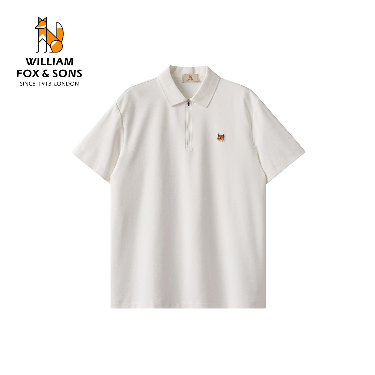 13376287.WILLIAM FOX&SONS 英国小狐狸 夏季新款轻薄速干面料半拉链短袖POLO衫男