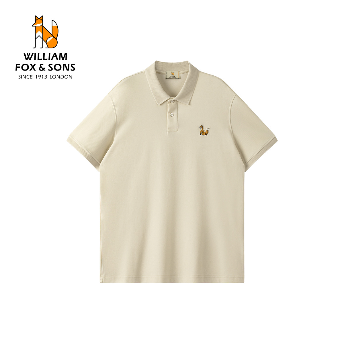 13376283.WILLIAM FOX&SONS 英国小狐狸 夏季新疆长绒棉亚麻混纺吸汗polo衫男