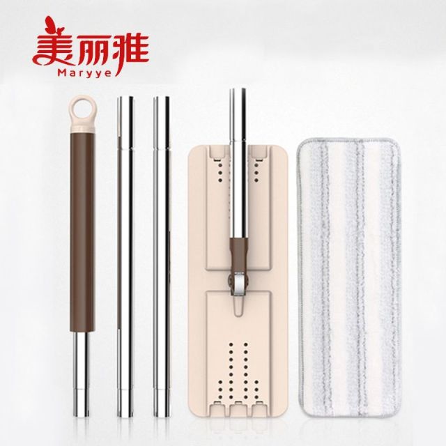 12608662.美丽雅平板挤水拖刮刮乐一刷净洗刷刷免手洗懒人拖布配件杆子通用