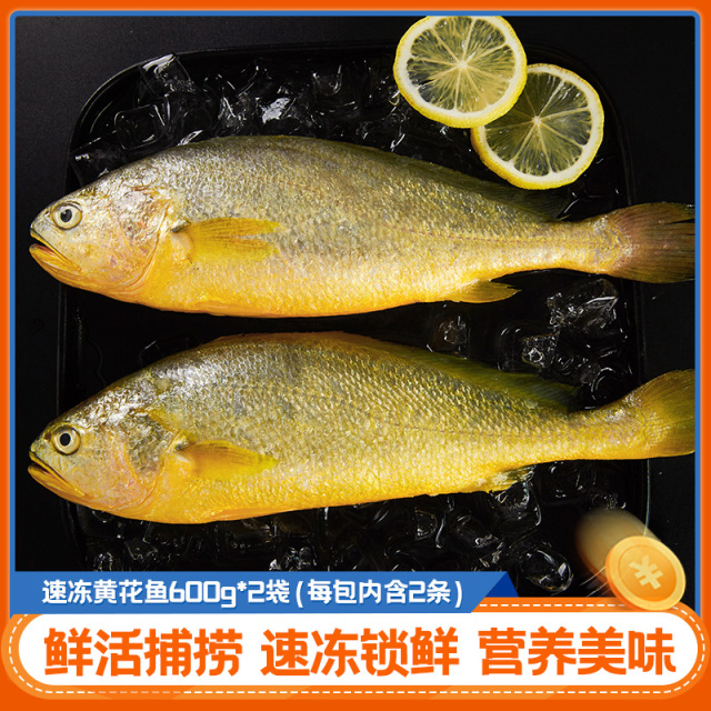 12618948.三都港速冻黄花鱼600g*2包(每包内含2条)宁德正宗黄花鱼速冻
