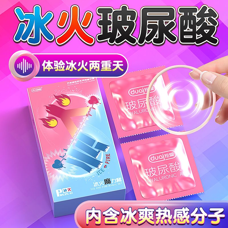 13174548.【保密发货】冰火魔力玻尿酸避孕套情趣套成人安全套冰感热感
