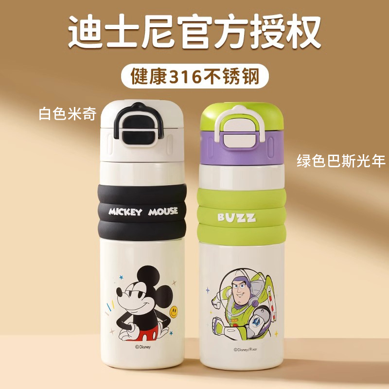 13725687.迪士尼316不锈钢520ML保温杯儿童男孩上学专用小学生双饮吸管水杯