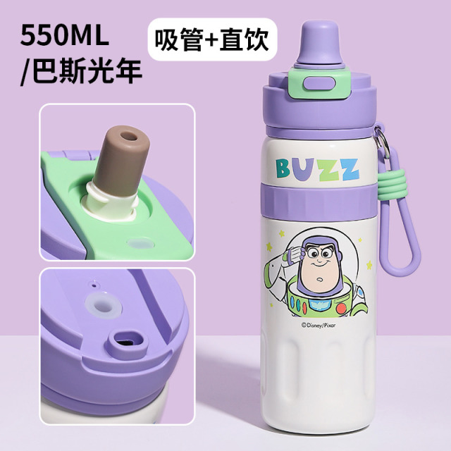 13725668.迪士尼大容量儿童保温杯小学生上学专用吸管水杯男女孩316L食品级饮水壶