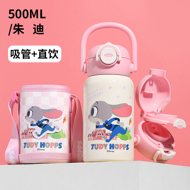 13725666.迪士尼朱迪兔儿童保温杯316不锈钢小学生男女上学水杯便携大容量水壶