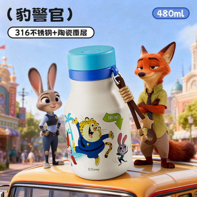 13725656.疯狂动物城系列新品现货316不锈钢保温杯上学专用三饮水壶