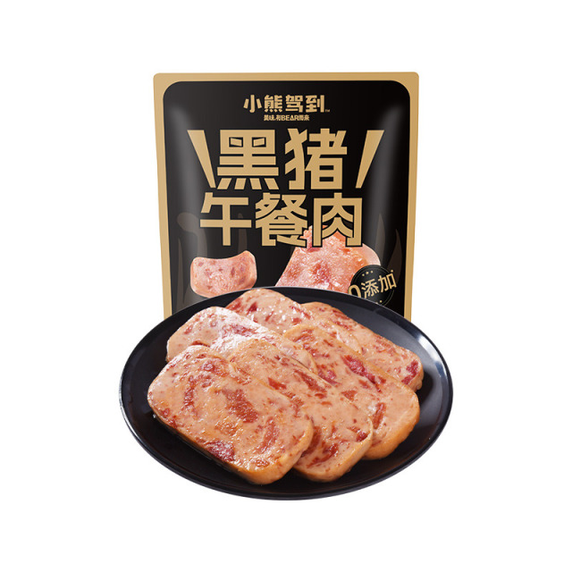 12705846.小熊驾到黑猪午餐肉大袋即食火腿肉片300g/包