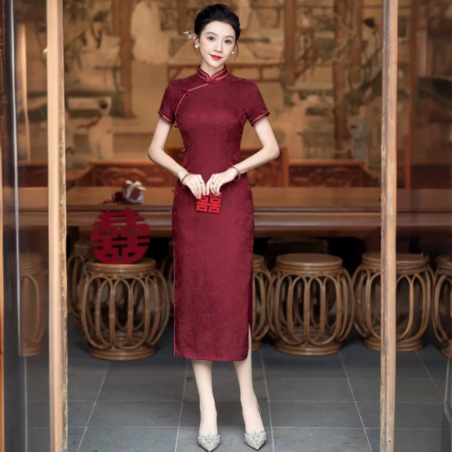 13269090.高端喜婆婆旗袍2026年新款夏季女改良新中式国风喜妈妈婚宴装礼服