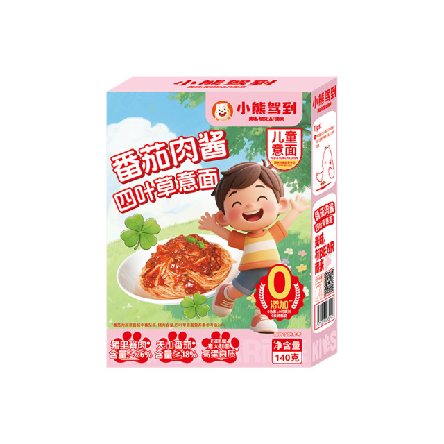 13156184.小熊驾到 四叶草番茄肉酱意面140g儿童营养早餐 方便面速食