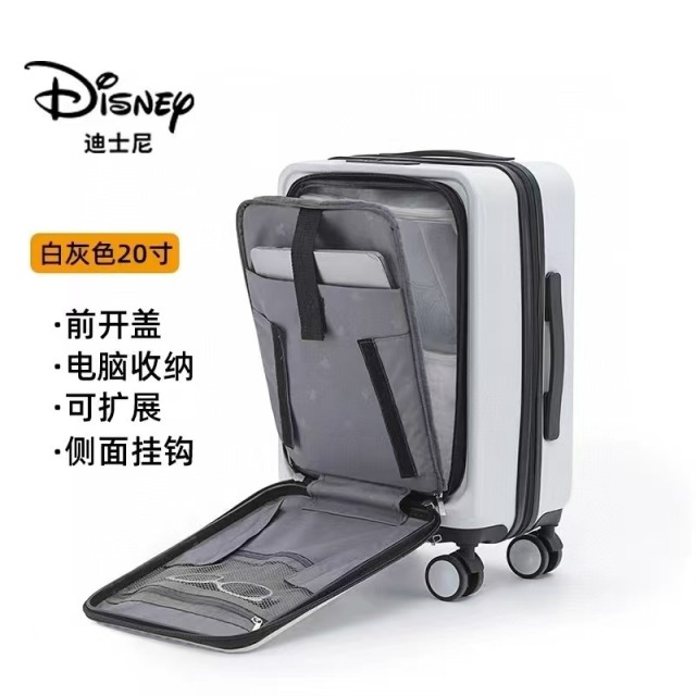 11764043.【品牌直发 全国顺丰包邮】Disney/迪士尼行李箱前开口多功能拉链高颜值结实耐用学生密码拉杆箱