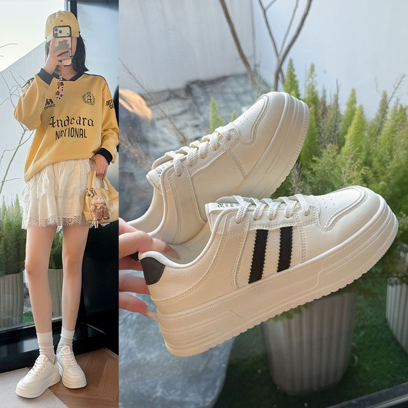 13425681.【亚莱芙】系简约风!撞色双杠小白鞋 2026 新款 厚底 日常休闲板鞋
