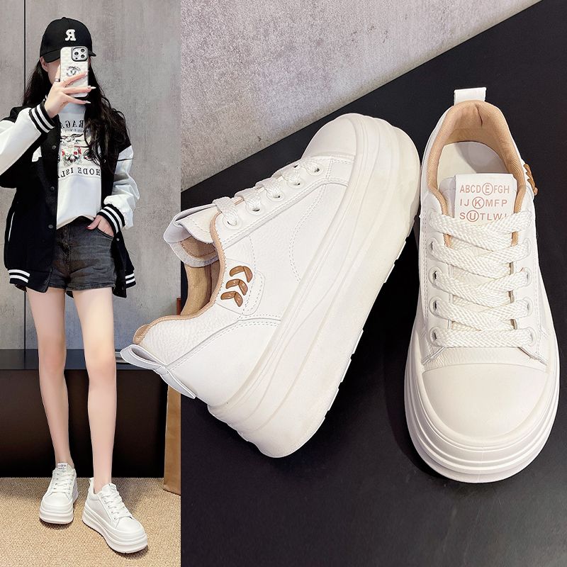 13461923.【亚莱芙】2026春秋 新款麦穗刺绣厚底小白鞋女 休闲 百搭松糕鞋