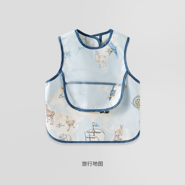 13290670.嫚熙宝宝罩衣吃饭围兜宝宝围裙防水防脏婴儿辅食反穿衣夏季透气