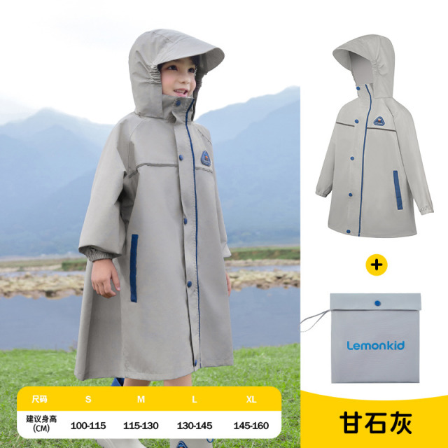 12213926.柠檬宝宝儿童雨衣女孩大童2025新款上学衣带书包位全身小学生雨披