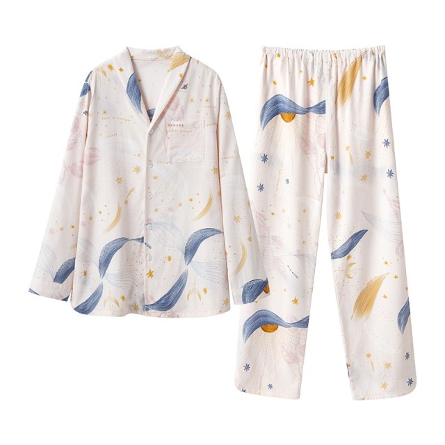 11823382.嫚熙夏季薄款果纱月子服牛油果纱罗孕妇睡衣产后哺乳出游鸭家居服